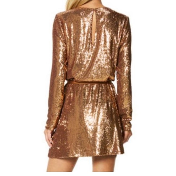 NWT Ramy Brook Gold Hallie Night Out Dress - Picture 2 of 6